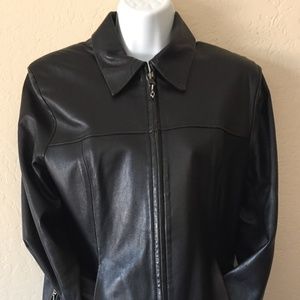 Women's Leather Zippered Front Scuba Jacket Size 6